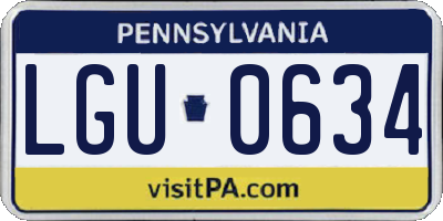 PA license plate LGU0634