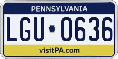PA license plate LGU0636