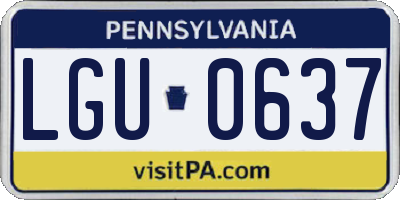 PA license plate LGU0637