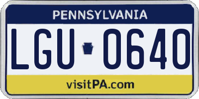 PA license plate LGU0640