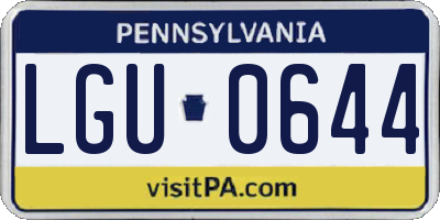 PA license plate LGU0644