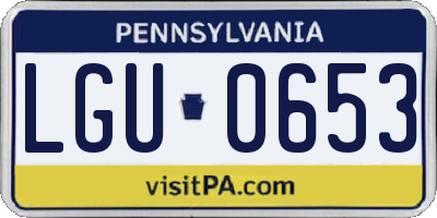 PA license plate LGU0653