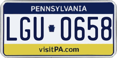 PA license plate LGU0658
