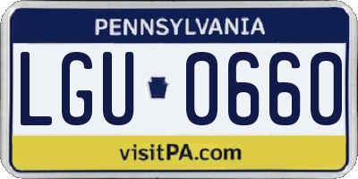 PA license plate LGU0660