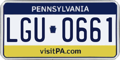 PA license plate LGU0661