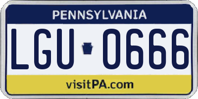 PA license plate LGU0666