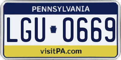 PA license plate LGU0669