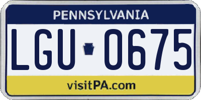 PA license plate LGU0675