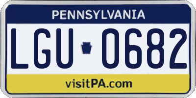 PA license plate LGU0682
