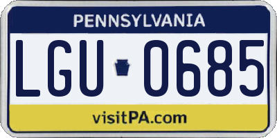 PA license plate LGU0685