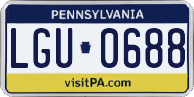 PA license plate LGU0688