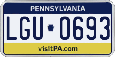 PA license plate LGU0693