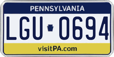 PA license plate LGU0694