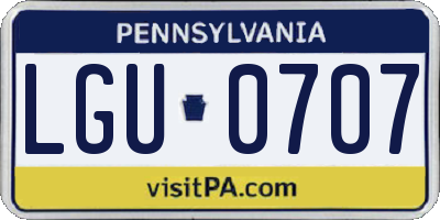 PA license plate LGU0707
