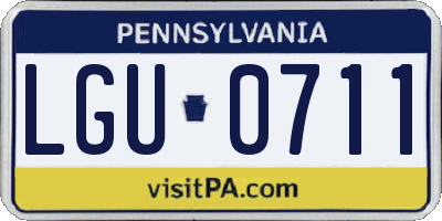 PA license plate LGU0711