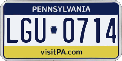 PA license plate LGU0714