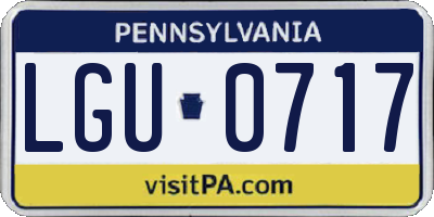 PA license plate LGU0717