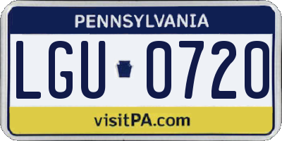 PA license plate LGU0720