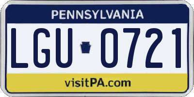 PA license plate LGU0721