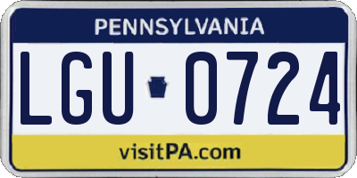 PA license plate LGU0724
