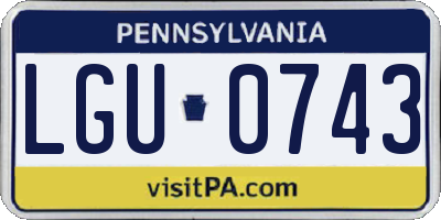 PA license plate LGU0743