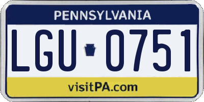 PA license plate LGU0751