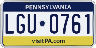 PA license plate LGU0761