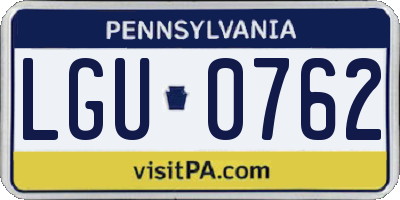 PA license plate LGU0762
