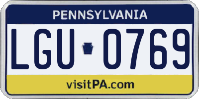 PA license plate LGU0769
