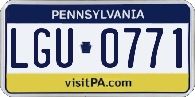 PA license plate LGU0771