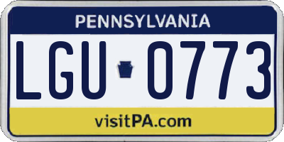 PA license plate LGU0773