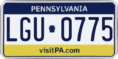 PA license plate LGU0775