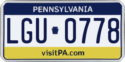 PA license plate LGU0778