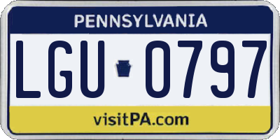 PA license plate LGU0797