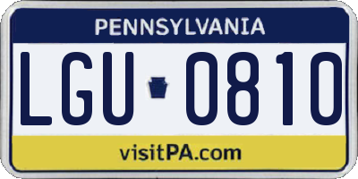 PA license plate LGU0810