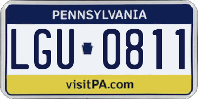 PA license plate LGU0811