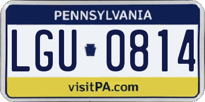 PA license plate LGU0814