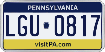 PA license plate LGU0817