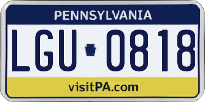 PA license plate LGU0818