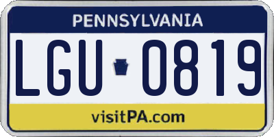 PA license plate LGU0819