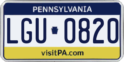 PA license plate LGU0820