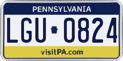 PA license plate LGU0824