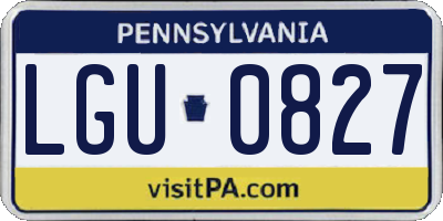 PA license plate LGU0827