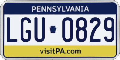 PA license plate LGU0829