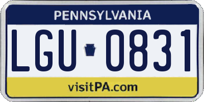 PA license plate LGU0831