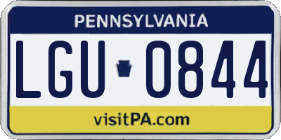 PA license plate LGU0844