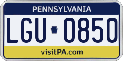 PA license plate LGU0850