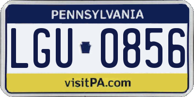 PA license plate LGU0856