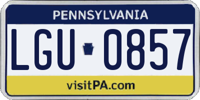PA license plate LGU0857