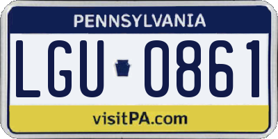 PA license plate LGU0861